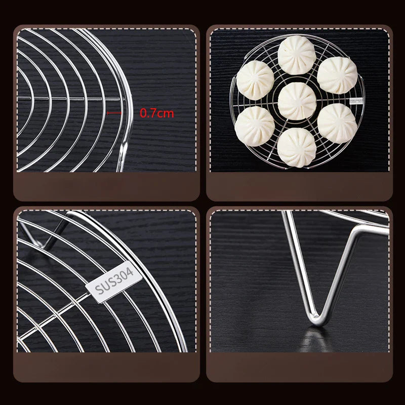Afralia™ Stainless Steel Steamer Rack - Multifunctional Kitchen Cooking Accessory