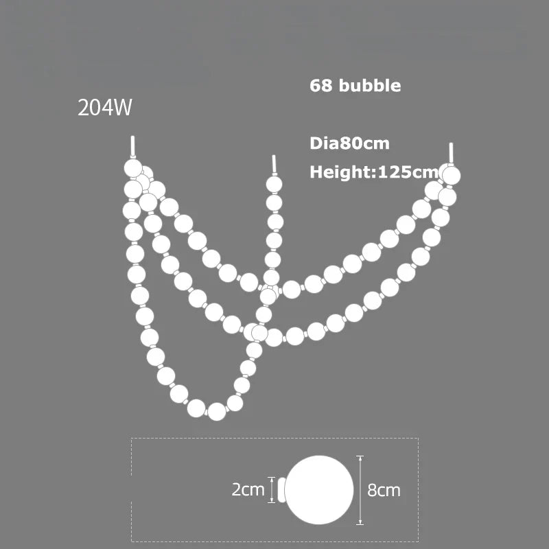 Afralia™ White Bubble Art Line Pendant Lighting for Home Decoration