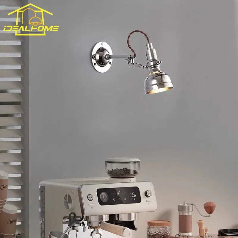 Afralia™ Swing Arm LED Wall Lamp Bauhaus Style Retro Decor Bedroom Study Cafe
