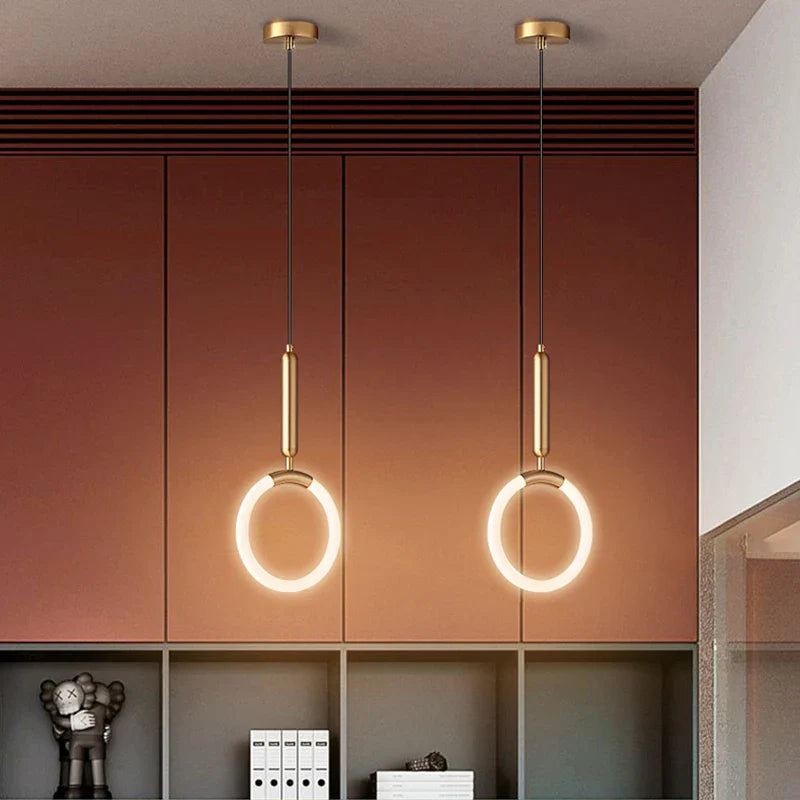 Afralia™ Nordic U-shaped Bedroom Chandelier - Modern Pendant Lights for Background Decoration.