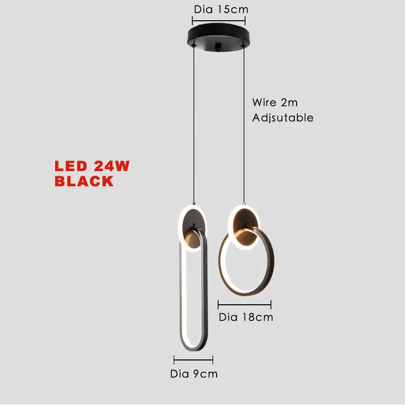 Nordic LED Pendant Chandelier for Bedroom Living Room Restaurant Decor by Afralia™