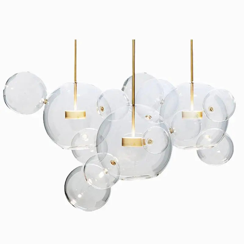 Afralia™ Glass Bubble Ball LED Chandelier Mickey Light for Restaurant, Bar, and Store