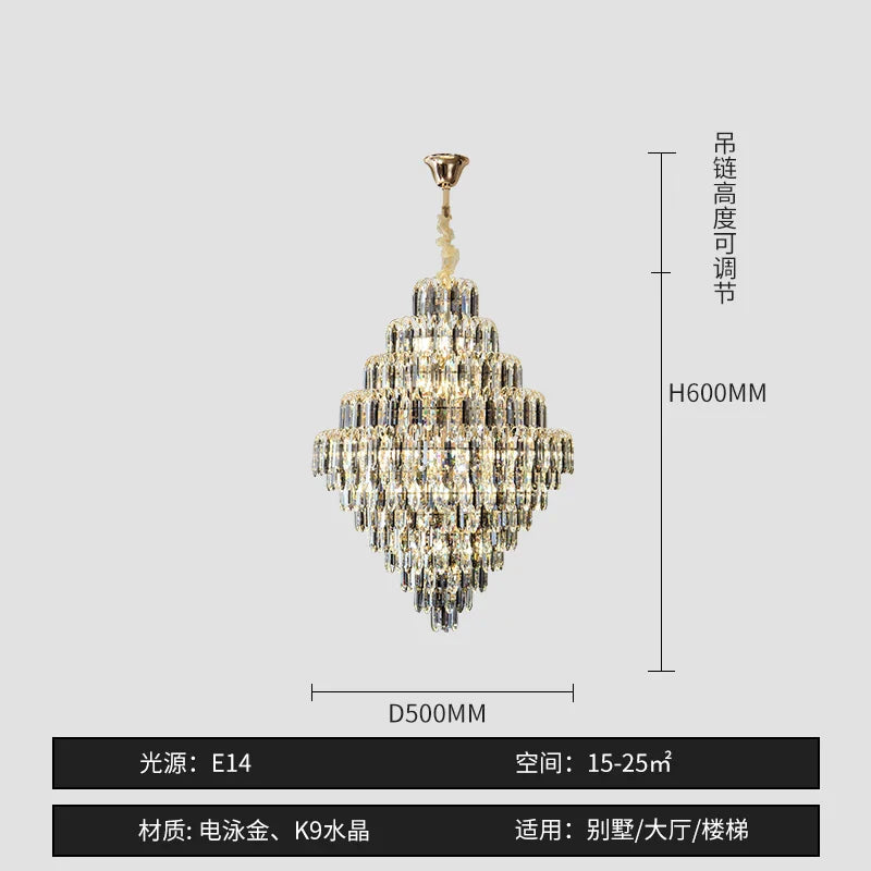 Afralia™ Designer LED Crystal Chandelier for Luxury Villas, Hotels & Restaurants