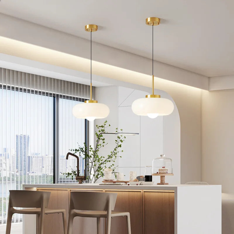 Afralia™ Orange Glass Pendant Lamp for Cafe Bar Loft Living Room Vintage LED Light