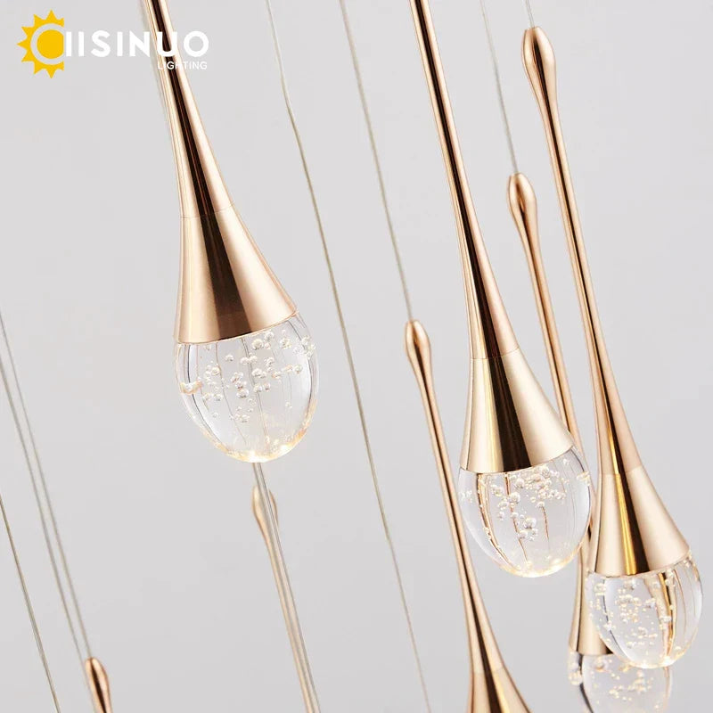 Afralia™ Crystal Staircase Chandelier for Luxe Home Decor