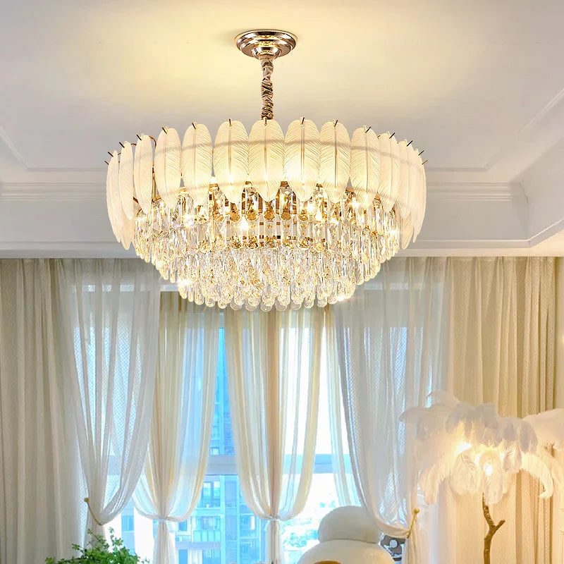 Afralia™ Luxury Crystal Chandelier: Modern Elegance for Living Room, Hall, Restaurant Lighting