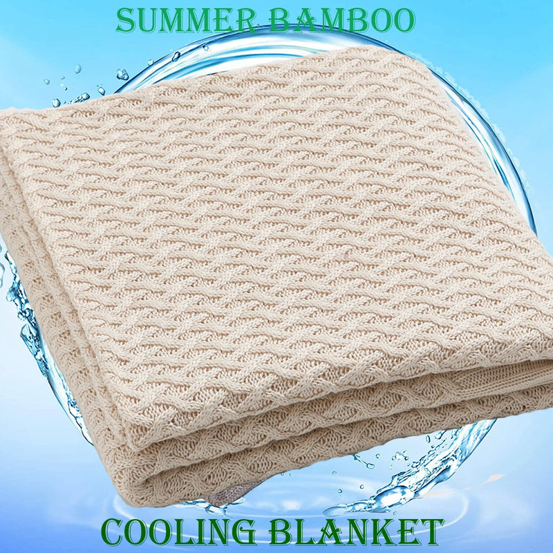 Afralia™ Cool Summer Air Conditioning Blanket - Beige Wine Nordic Decorative Throw