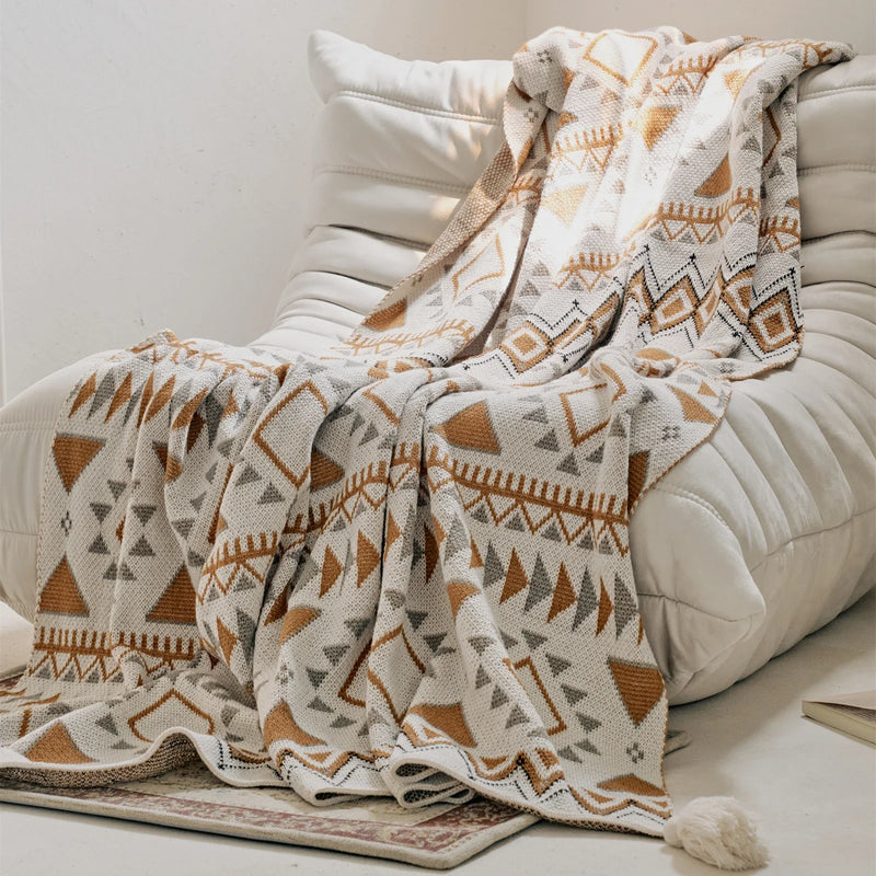 Afralia™ Boho Geometric Pattern Summer Blanket