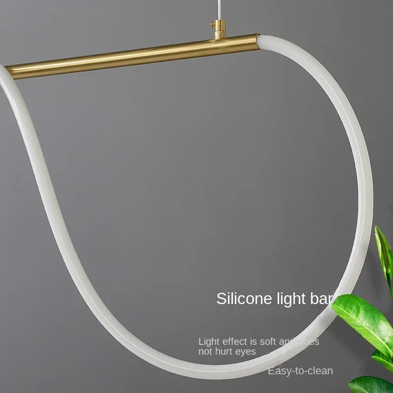 Afralia™ Gold Minimalist LED Pendant Lights for Kitchen Dining Room