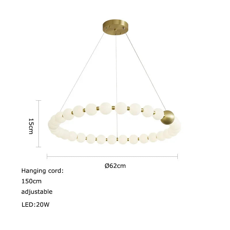 Afralia™ Love Gold Chrome Chandelier LED Suspension Lighting for Dinning Room