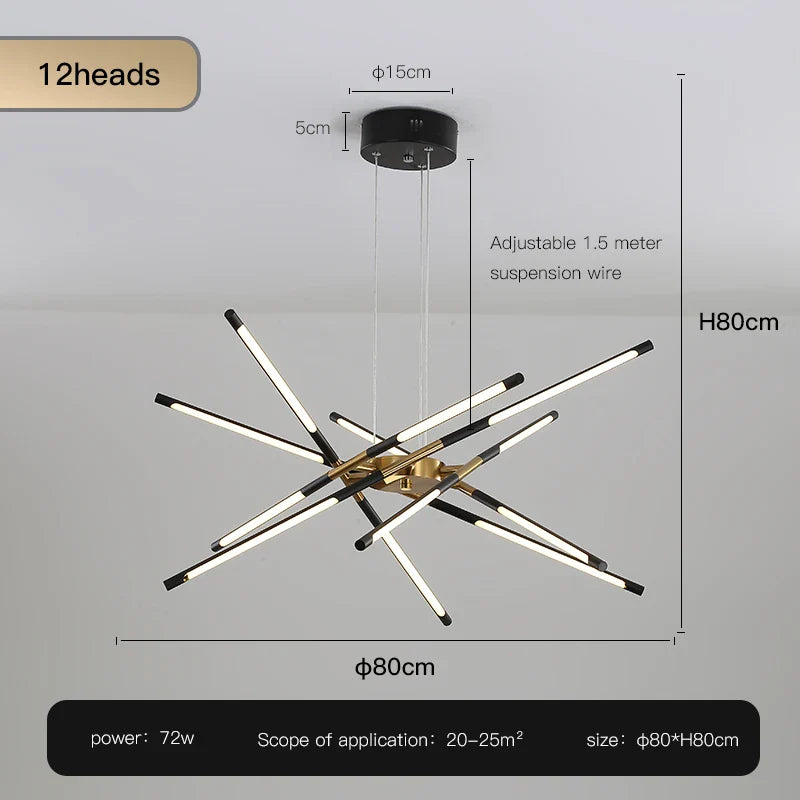 Afralia™ Nordic Geometry LED Chandelier with Remote Control for Living Room and Dining Table