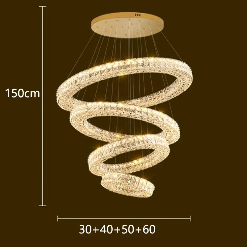 Afralia™ Luxury Crystal Chandelier Pendant Light for Living Room, Staircase & Ceiling.