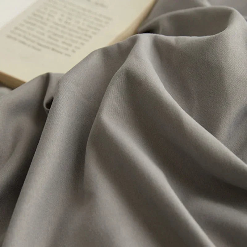 Afralia™ Premium Cotton Color Block Bed Sheet & Duvet Set - 4-Piece Quality Fabric