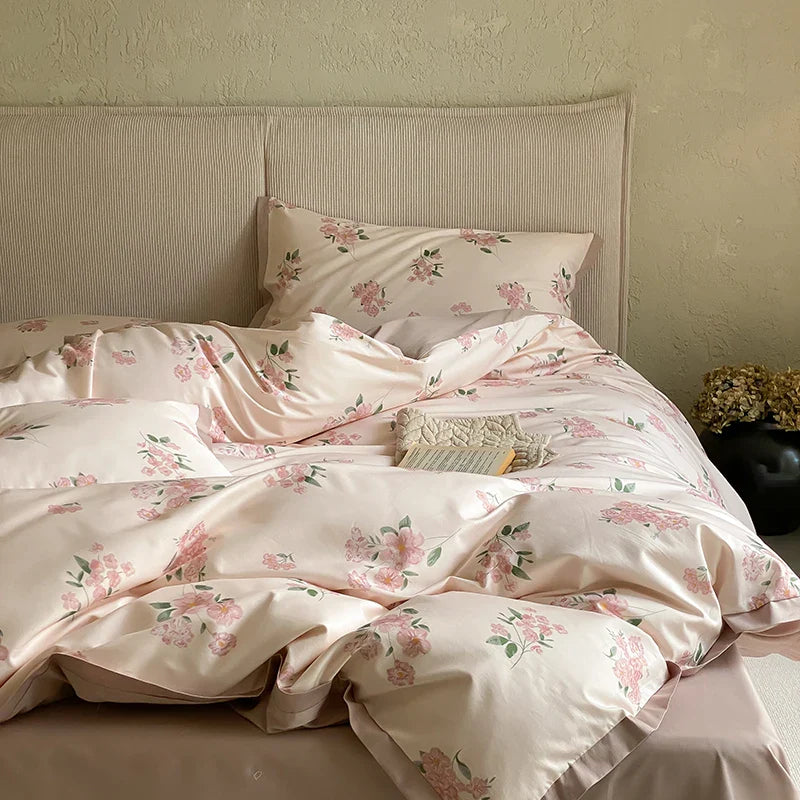 Afralia™ Egyptian Cotton Print Bedding Set - Queen King Ru Size Sheets Pillowcases Blanket Cover