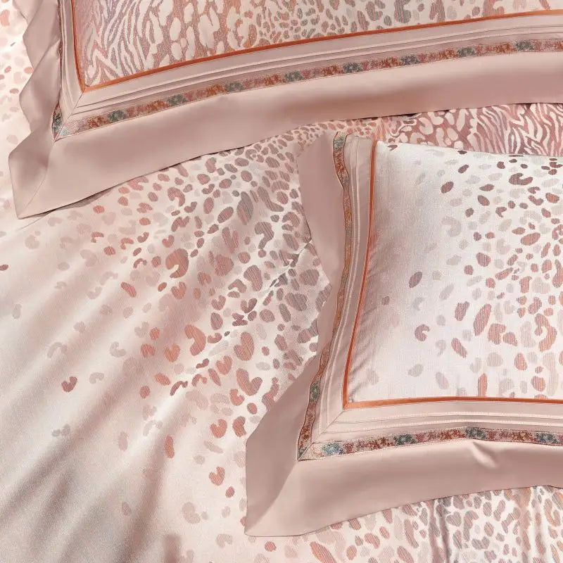 Afralia™ Leopard Print Jacquard 1000TC Egyptian Cotton Bedding Set