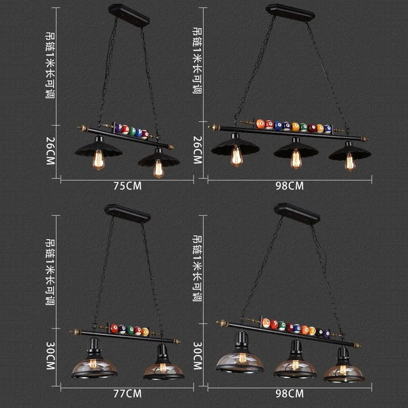Afralia™ Vintage Billiard Pendant Lights Industrial Hanging Lamp for Cafe Loft Salon