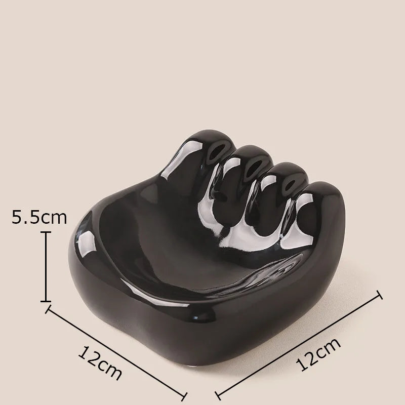 Afralia™ Modern Palm Shape Ceramic Ashtray for Smoking Weed, Home Decor & Gifts