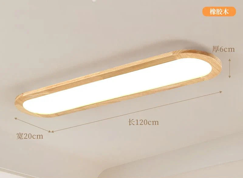 Afralia™ Wood LED Ceiling Lights: Modern Rectangular Chandelier for Living Room Bedroom Kitchen Home