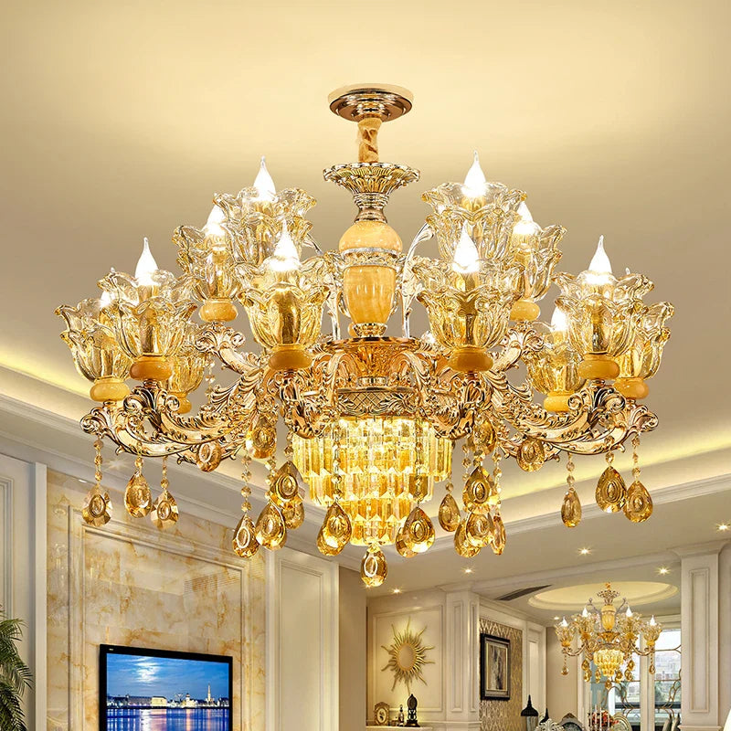 Afralia™ Luxury Crystal Chandelier for Living Room Dining Bedroom Hall Hotel