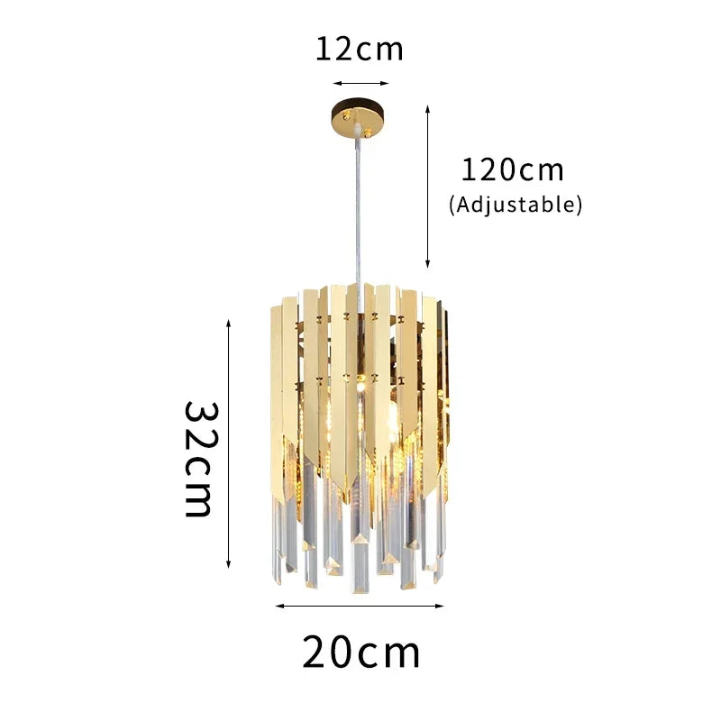 Afralia™ Gold K9 Crystal LED Chandelier for Living Room Kitchen Dining Bedroom