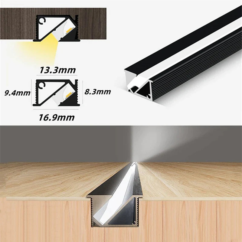 Afralia™ 45° Backlight LED Aluminum Profile Bar with Silicone Diffuser Cover