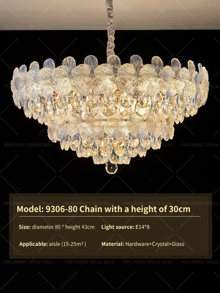 Afralia™ Crystal Chandelier: French Cream Style Light Luxury for Living Room and Master Bedroom