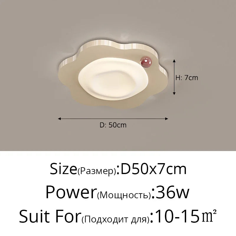 Afralia™ Cream LED Ceiling Light for Bedroom & Living Room décor