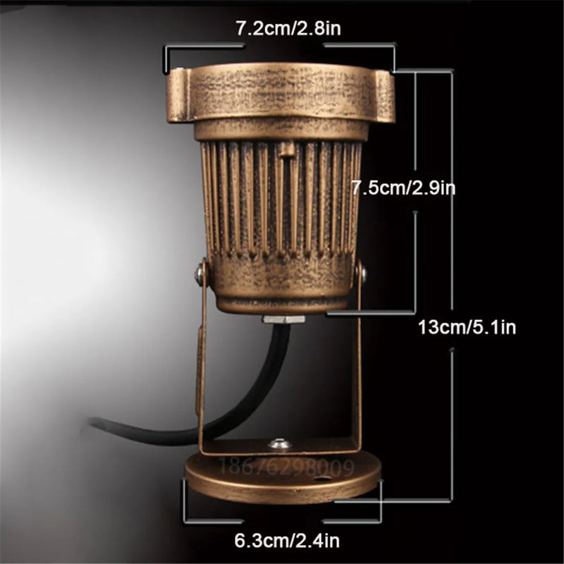 Afralia™ Outdoor LED Bronze Spotlights for Landscape Walls Trees Rustic Garden Lighting