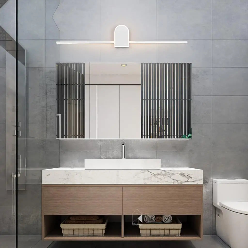 Nordic LED Mirror Light by Afralia™ - Modern Black/White Wall Sconce for Bathroom Mirror