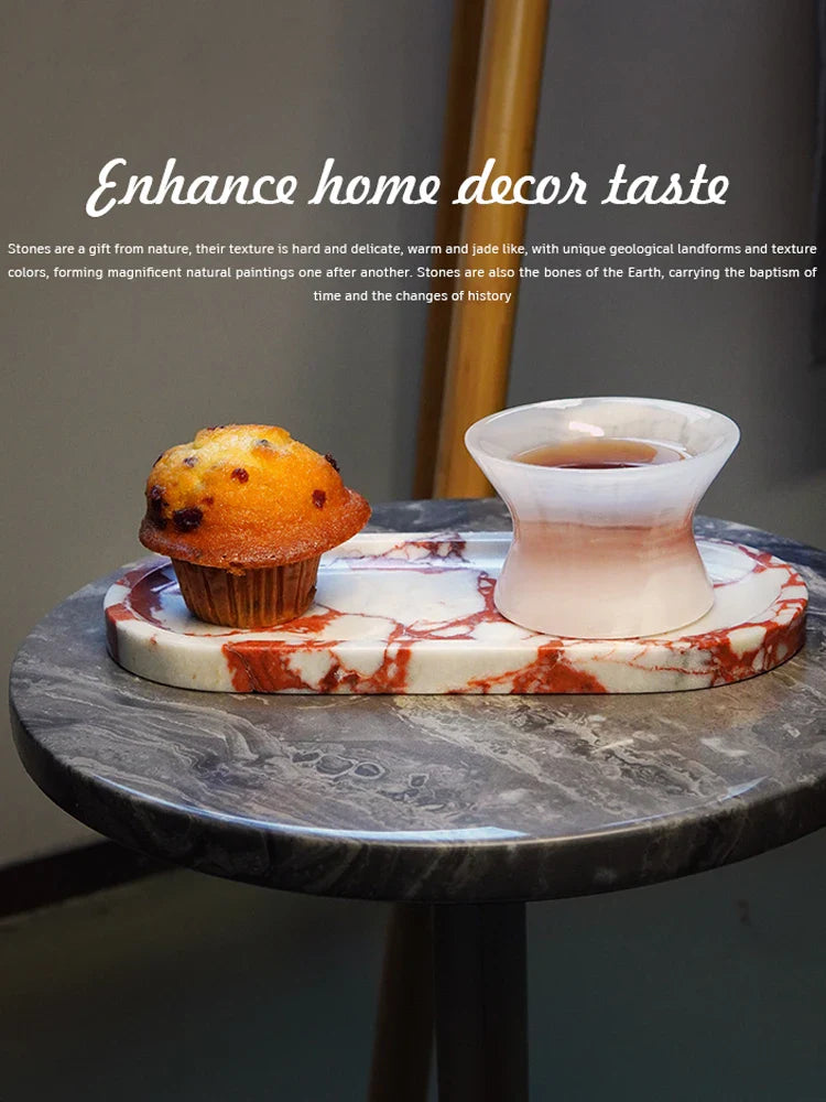 Afralia™ Calacatta Marble Vanity Tray for Perfume Candles Jewelry Luxury Home Decor