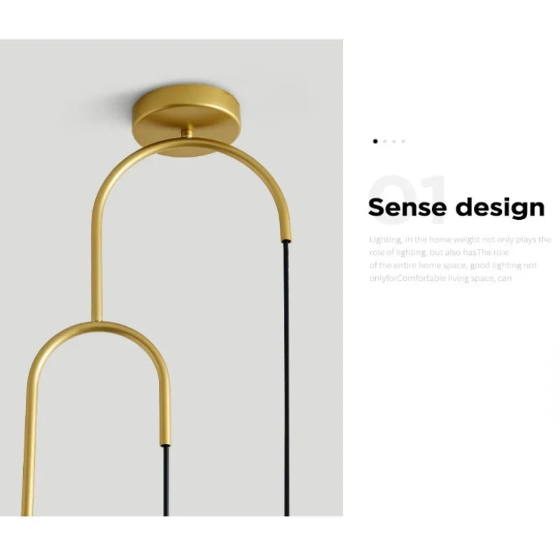 Afralia™ Modern LED E14 Pendant Chandelier for Dining Living Room Creative Black Gold Lighting Fixtures