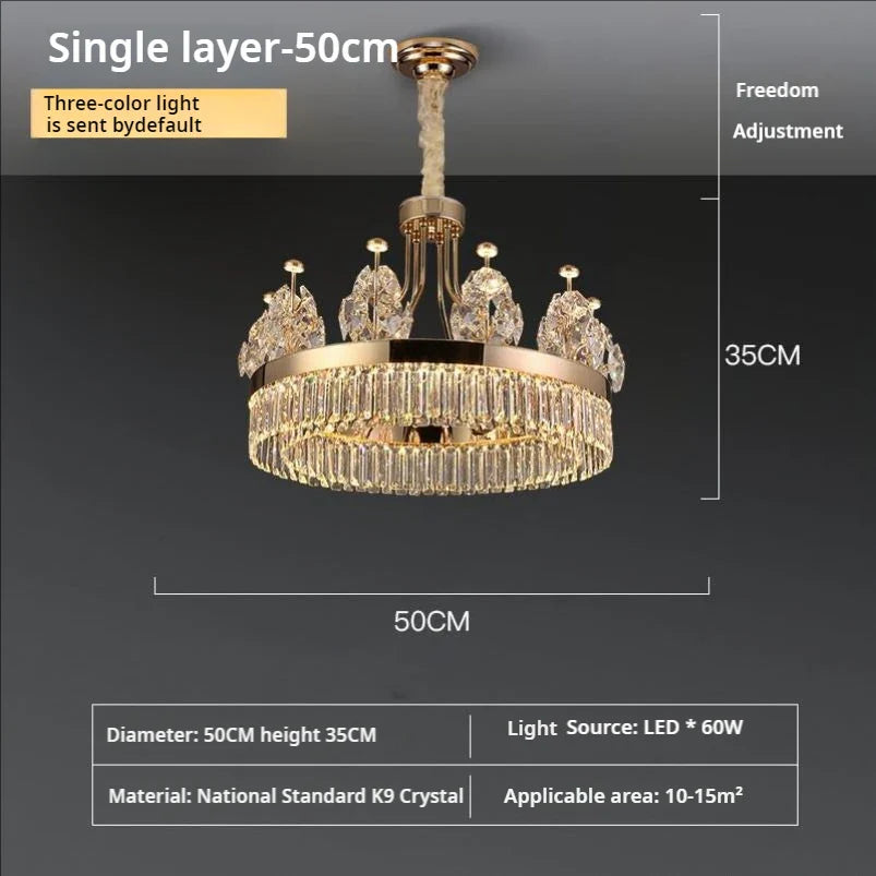 Afralia™ Crystal Chandelier: Postmodern Light Luxury Double-Layer Pendant for Home Living Room