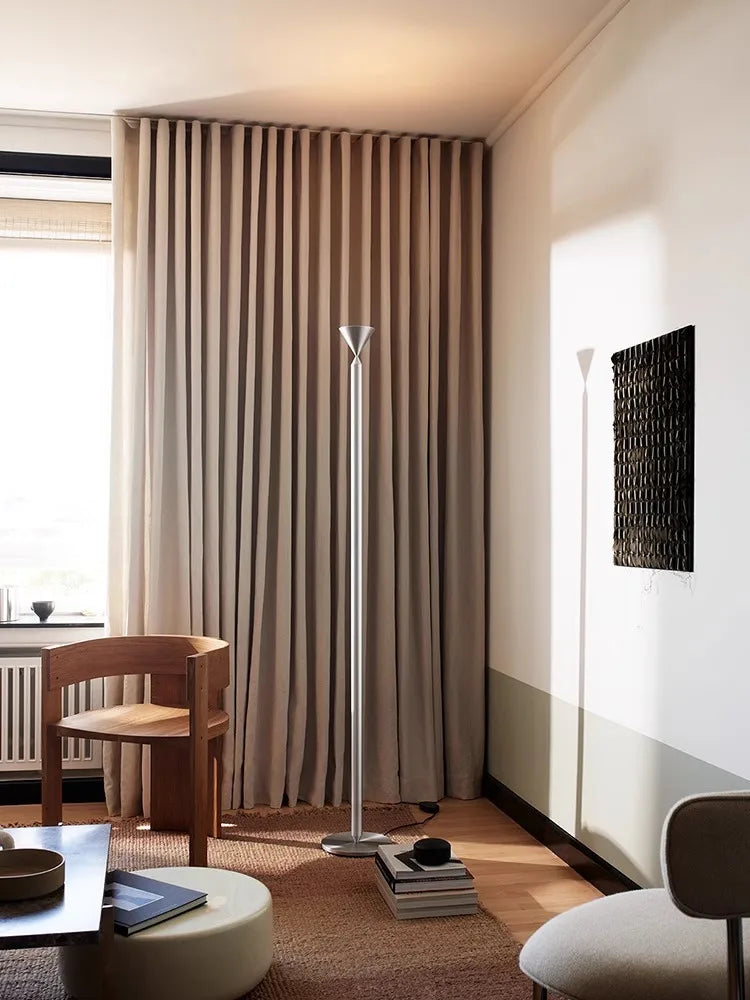 Afralia™ Minimalist Black Floor Lamp Stand Light Silver Simple Design