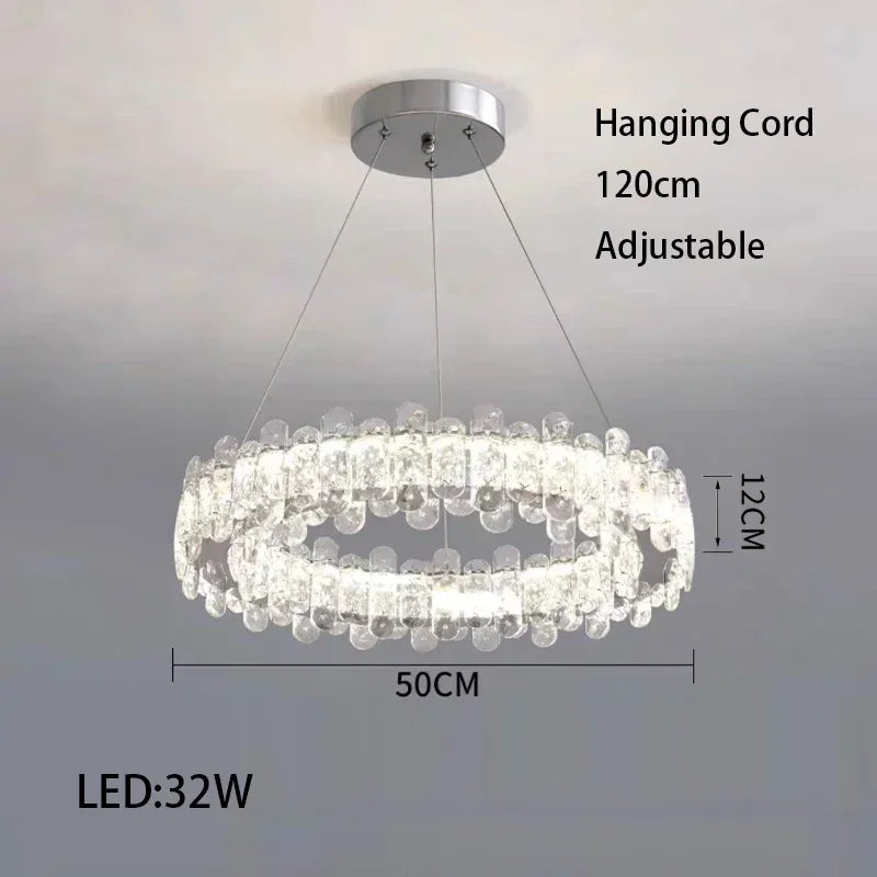 Afralia™ Crystal LED Ceiling Chandelier Rings for Home Decor & Living Room