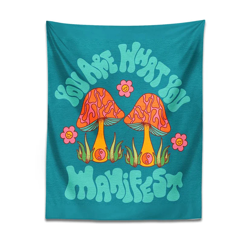 Afralia™ Mushroom Tapestry Wall Hanging: 70s Groovy Hippie Psychedelic Flower Art, Dorm Decor
