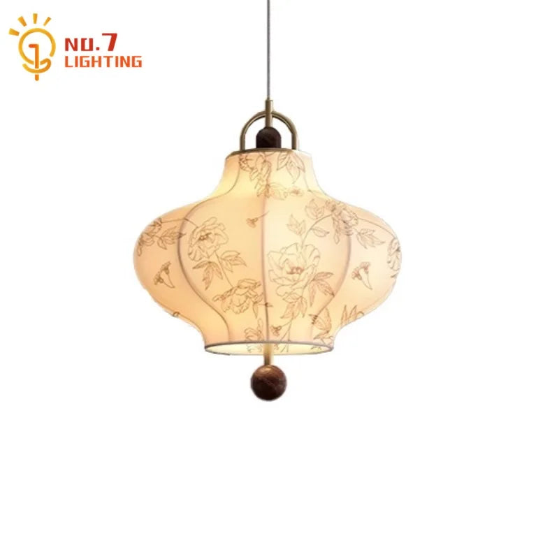 "Afralia™ Wabi-sabi Retro Pendant Lights LED E27 Fabric Art Hanging Lamp for Home Decor"