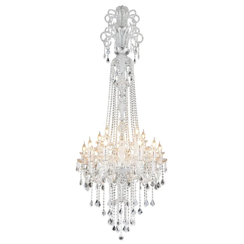 Afralia™ Luxury Crystal Chandelier Stair Lights Fixture Modern K9 Hotel Lobby Lamps