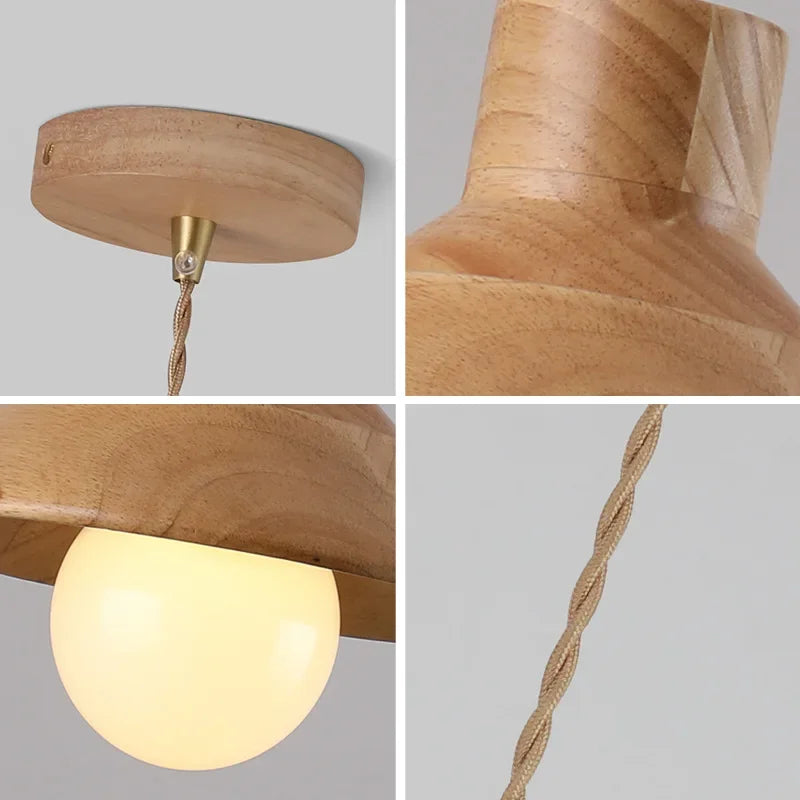 Afralia™ Wood Pendant Lights Set of 3 for Kitchen & Home Decor