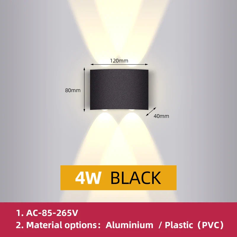 Afralia™ LED Wall Light: Waterproof Indoor Outdoor Decor Lamp for Bedroom Living Room