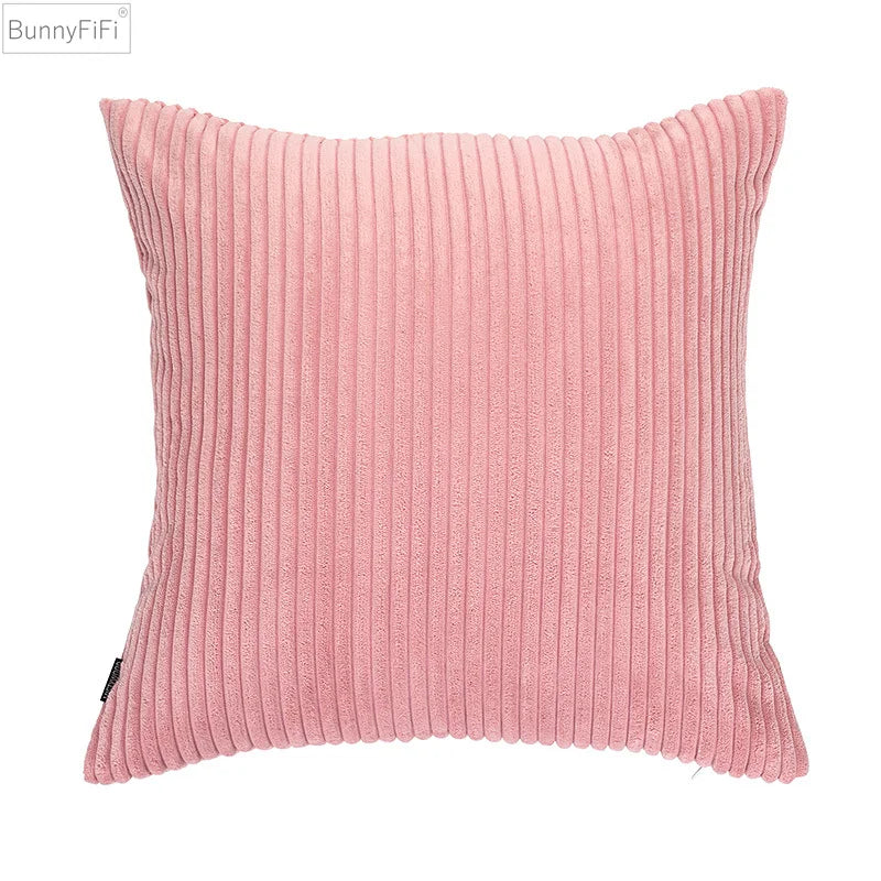 Afralia™ Velvet Corduroy Flocked Pillow Case Soft Home Decor Cover in Pink Grey Blue Coffee