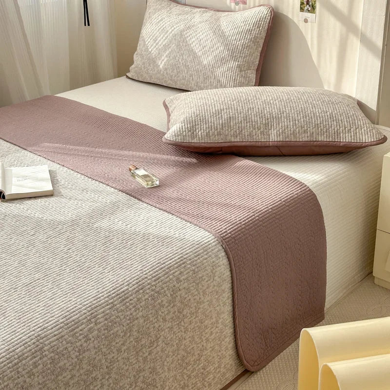 Afralia™ Double-Sided Cotton Bed Cover Quilted Tatami Mat, Soft & Anti-Slip Mattress