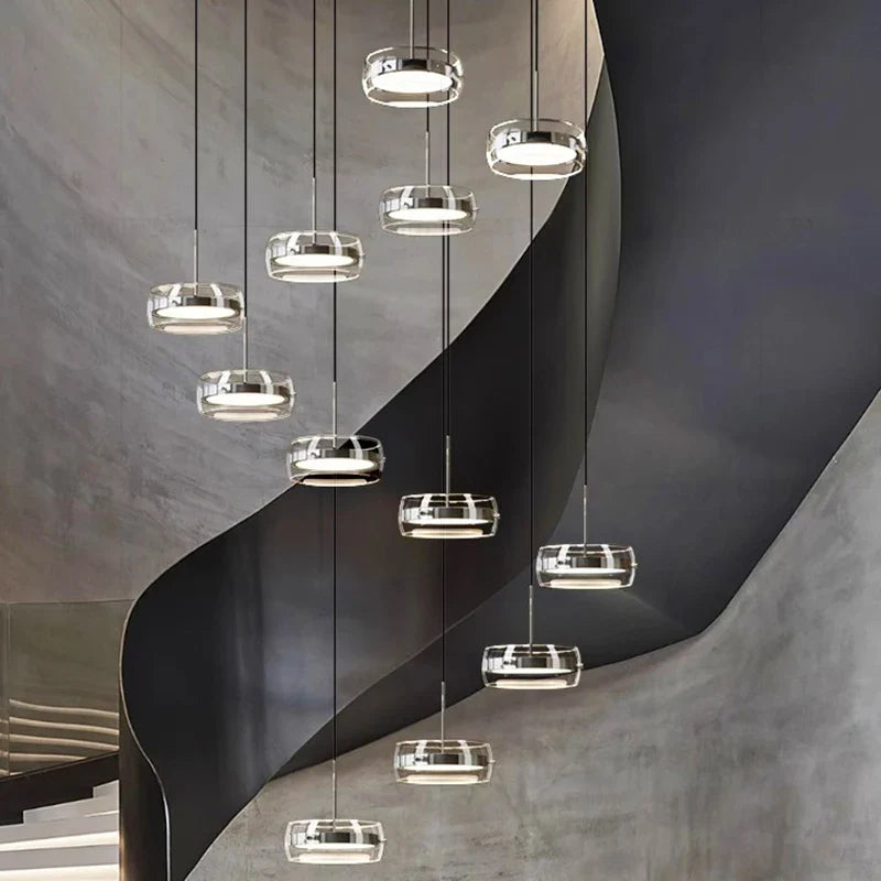 Afralia™ Modern LED Pendant Light for Staircase Chandeliers Living Room Decor