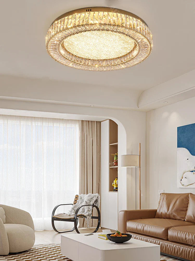 Afralia™ Luxury Gold Titanium Steel LED Ceiling Chandelier - Modern Classic Home Lustre
