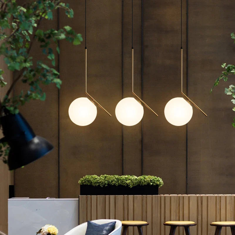 Afralia™ Glass Ball Pendant Lights for Kitchen Dining Bedroom Decor