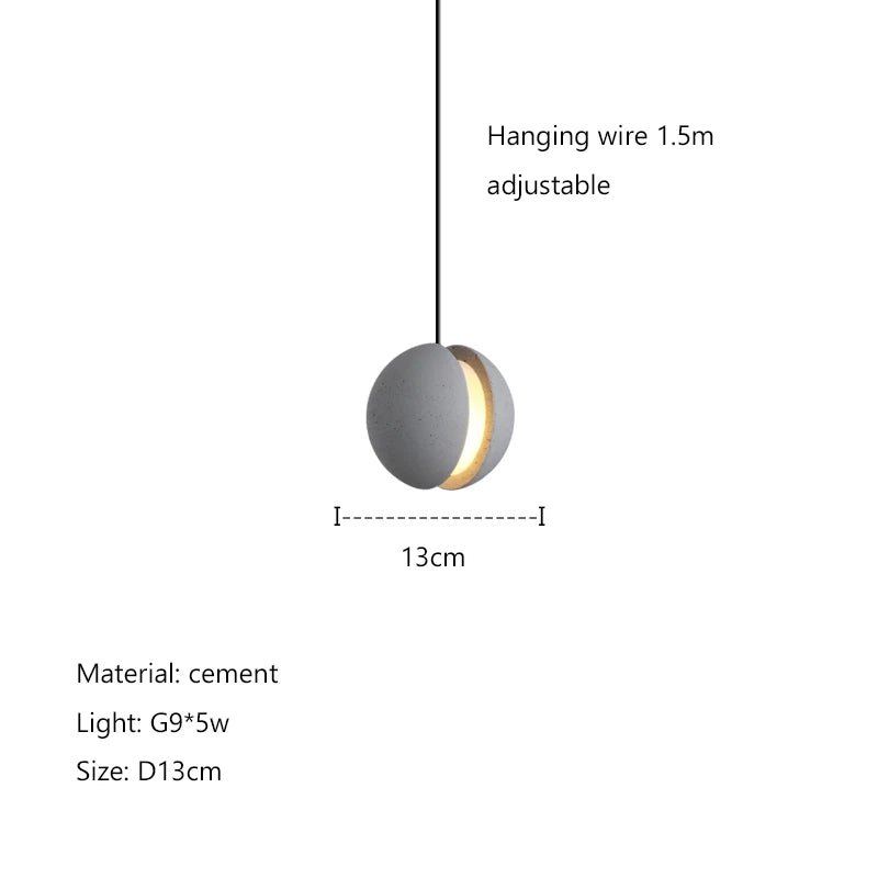 Afralia™ Cement Planet Chandelier Hanging Lamp for Dining Room & Bedroom