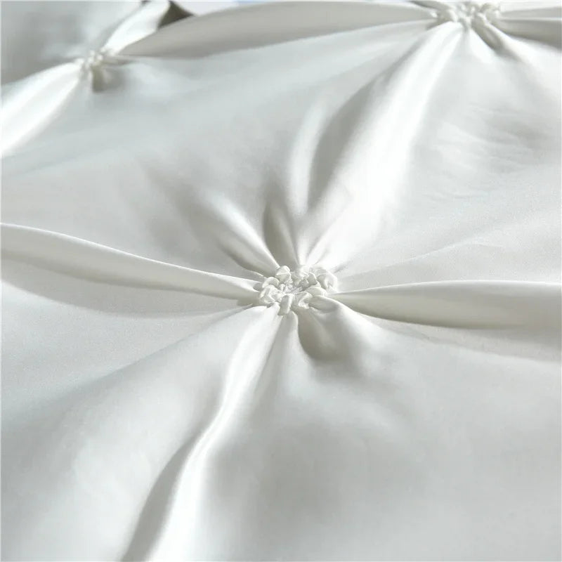 Afralia™ Rayon Pinch Pleated King Duvet Cover Set with Pillowcase