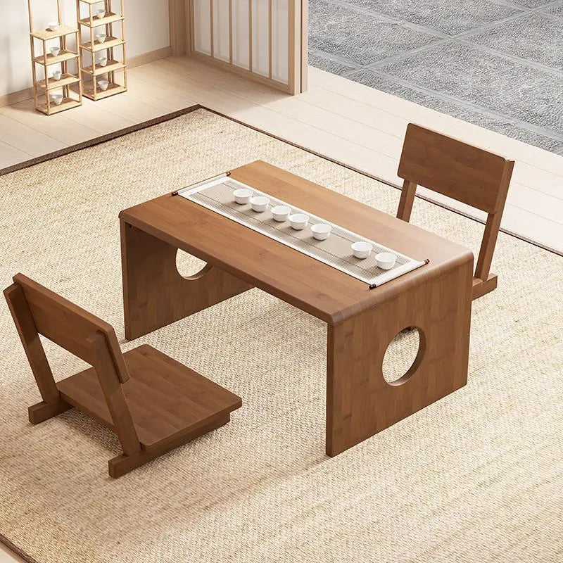 Afralia™ Bamboo Folding Table: Japanese Style, Bedroom & Study Essential, Durable Design