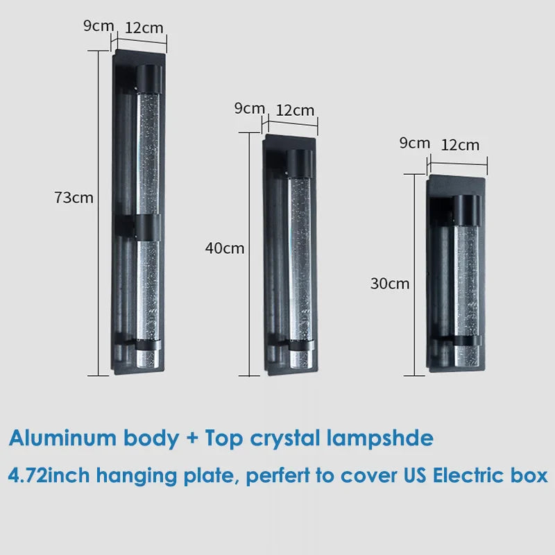 Afralia™ Crystal Bubble LED Wall Lamp: Stylish Exterior Lighting for Garden, Porch & Entryway