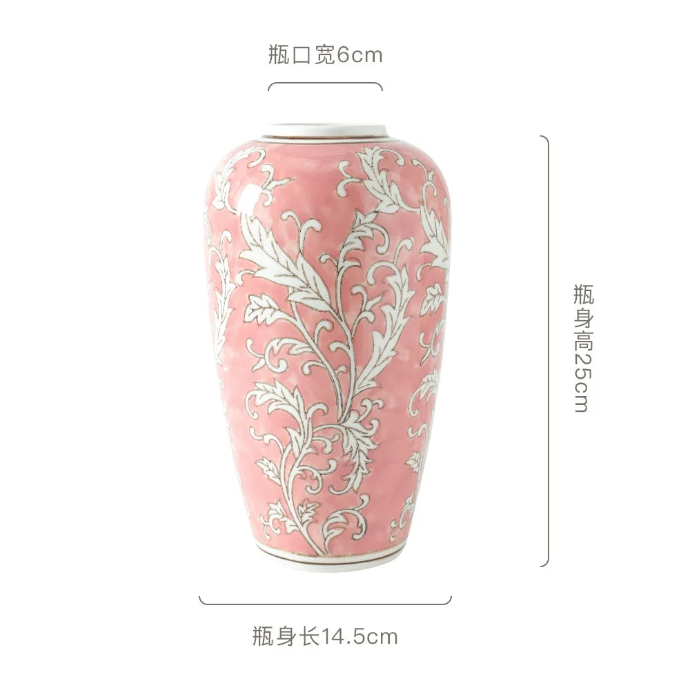Afralia™ Blue White Porcelain Vase Chinese Retro Home Decor Flower Vase