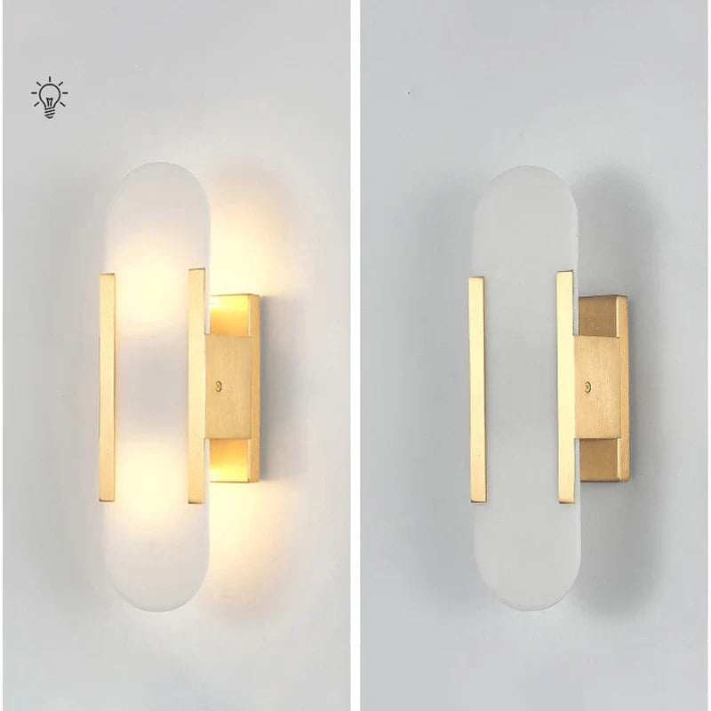 Afralia™ Scandinavian Brass Wall Sconce Glass Shade for Modern Living Room Lighting